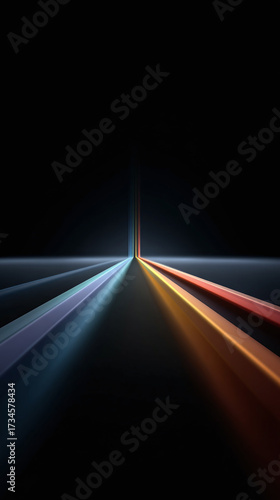 Background of Colorful Winding Tech Lines