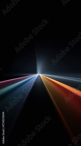 Background of Colorful Winding Tech Lines