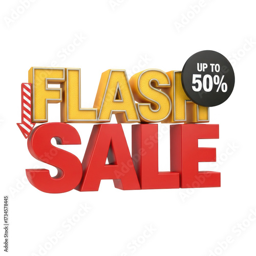 Wallpaper Mural 3d flash sale up to 50 percent discount bold text advertisement promotional marketing transparent background Torontodigital.ca