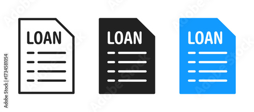 Loan document icon symbolizing finance, banking, credit, and agreements, suitable for business, contracts, investment, insurance, and financial services in digital and print use