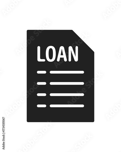 Loan document icon symbolizing finance, banking, credit, and agreements, suitable for business, contracts, investment, insurance, and financial services in digital and print use