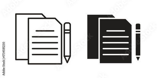 Wills and trusts icons in line stroke outline art and clip art