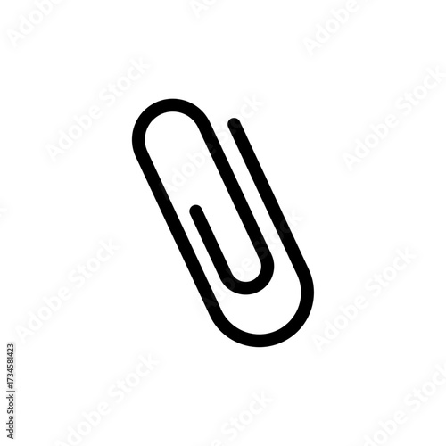 Paperclip icon representing attachment, office supply, and document organization, suitable for business, education, email, stationery, digital files, and productivity concepts