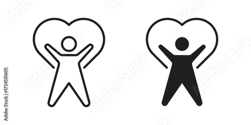 Wellness icons in line stroke outline art and clip art