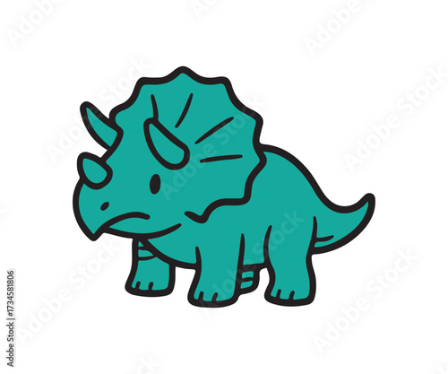 Triceratops dinosaur vector illustration