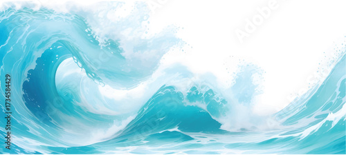 Soft Blue Ocean Wave Abstract Watercolor Background with White Brush Flow, Modern Coastal Texture for Elegant Seaside Designs and Digital Creative Artwork