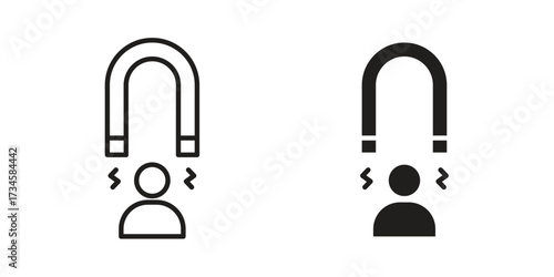 User engagement icons in line stroke outline art and clip art