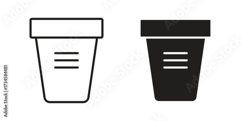 Urine test icons in line stroke outline art and clip art