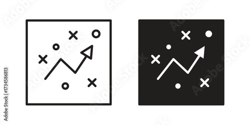 Tactical icons in line stroke outline art and clip art