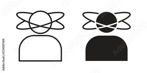 Stress icons in line stroke outline art and clip art