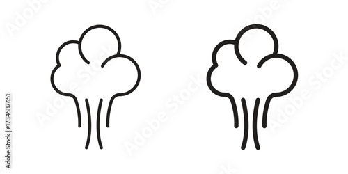 Steam icons in line stroke outline art and clip art