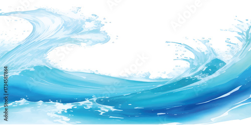 Gentle Flowing Abstract Watercolor Ocean Wave Texture in Light Blue and White Tones, Perfect Minimal Background for Elegant Modern Seaside and Creative Marine Projects