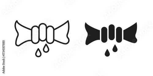 Squeeze icons in line stroke outline art and clip art