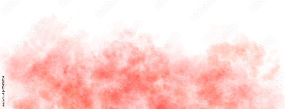 Fototapeta premium Red smoke clouds rising on transparent background with upper empty space for dramatic or mysterious visual scenes