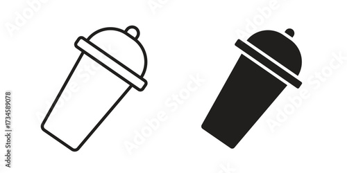 Shaker icons in line stroke outline art and clip art