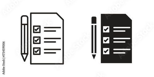 Requirements icons in line stroke outline art and clip art