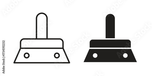 Putty knife icons in line stroke outline art and clip art