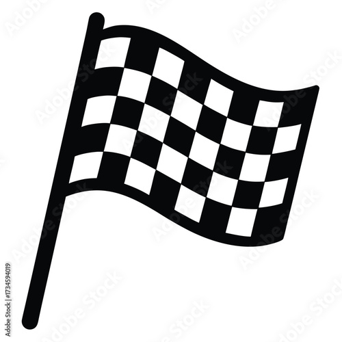 finish line flag vector icon on whitr background