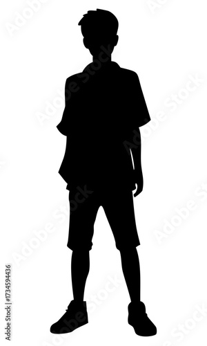 Young college student silhouette minimal black isolated vector clean simple modern teen design