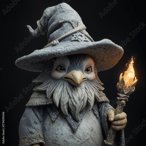 Penguin, Mythical Penguin Sorcerer Character Illustration