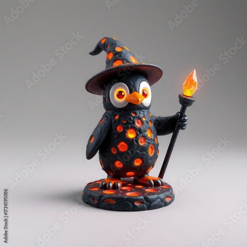 Penguin, Mythical Penguin Sorcerer Character Illustration