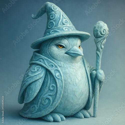 Penguin, Mythical Penguin Sorcerer Character Illustration