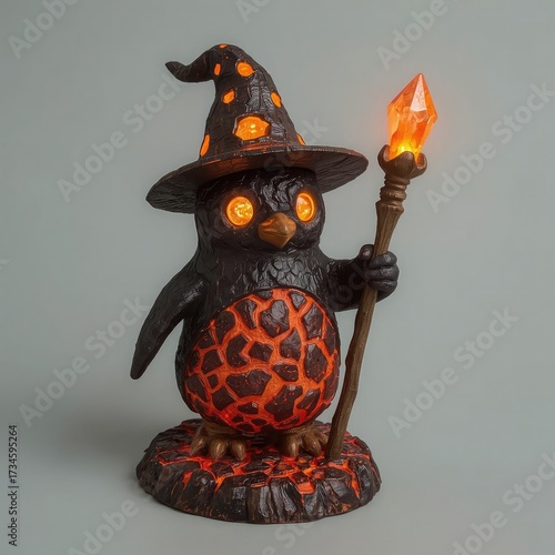 Penguin, Mythical Penguin Sorcerer Character Illustration