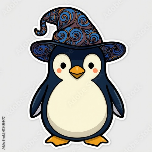Penguin, Mythical Penguin Sorcerer Character Illustration