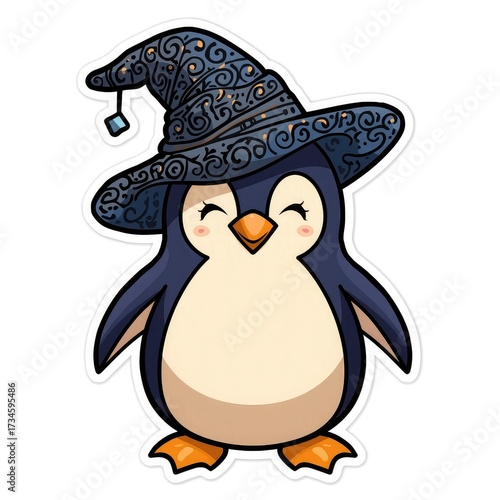 Penguin, Mythical Penguin Sorcerer Character Illustration