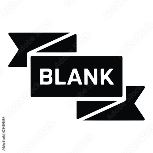 Empty banner template, ribbon element, advertisement placeholder, label for announcement, header display frame