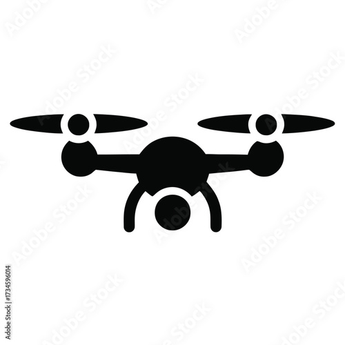 Drone quadcopter icon, unmanned aerial vehicle, remote control flying, aerial photography, technology, surveillance