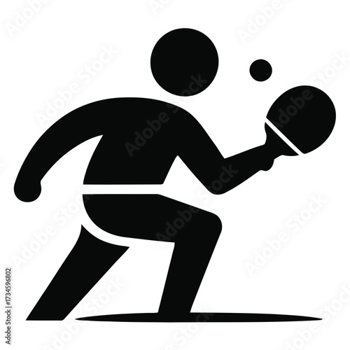 Male athlete holding racket serving table tennis ball indoor sport activity leisure recreation fun