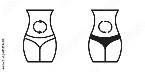 Metabolism icons in line stroke outline art and clip art