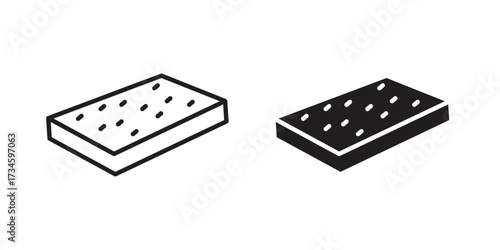 Mattress icons in line stroke outline art and clip art