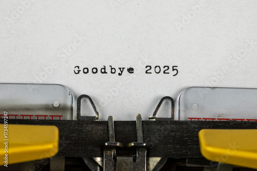 Goodbye 2025 written on an old typewriter	