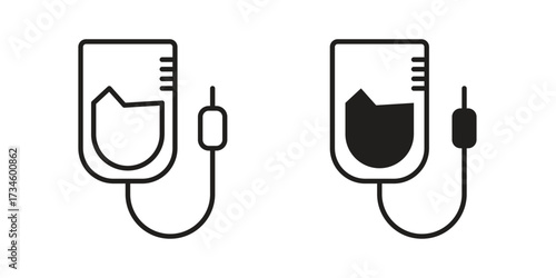 Intravenous icons in line stroke outline art and clip art