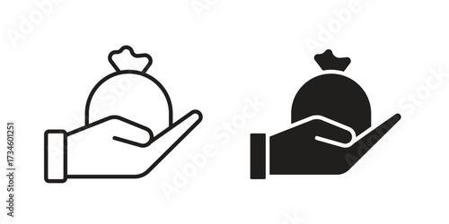 Inheritance law icons in line stroke outline art and clip art