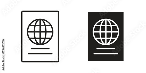 Immigration icons in line stroke outline art and clip art