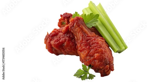 Fried Buffalo Wing Isolated on Transparent Background