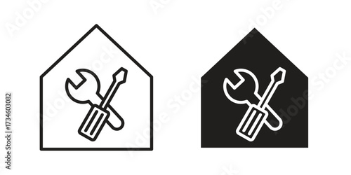 Home repair icons in line stroke outline art and clip art
