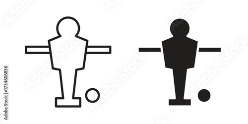Foosball icons in line stroke outline art and clip art