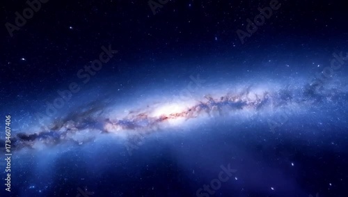 An infinite starfield moving in parallax with shining distant galaxies and realistic floating space dust. A dreamy and surreal cinematic HDR 4K space scene. Created with generative AI.