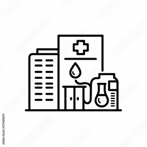 Modern medical facility with laboratory equipment for research and treatment