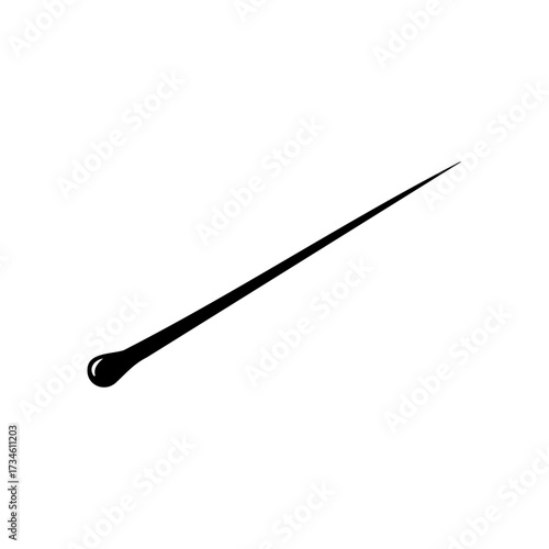 Simple black nasal swab silhouette, symbolizing medical testing, healthcare, and modern diagnostics.
