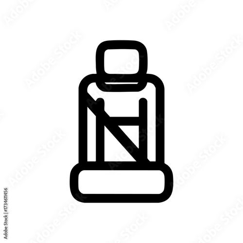 Minimalist vector of a car seatbelt safety symbol, highlighting automotive security, passenger protection, and responsible driving.