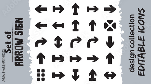 Collection of diverse arrow signs and symbols for navigation and directional cues design elements