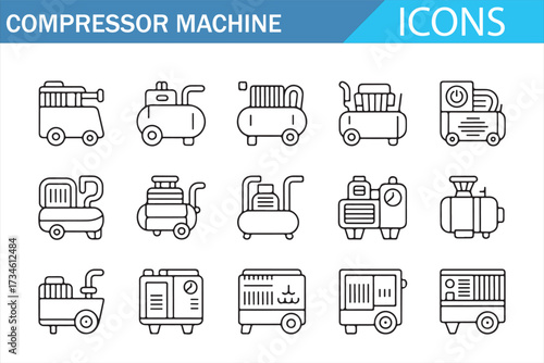 Construction Pneumatic Devices Icon Pack