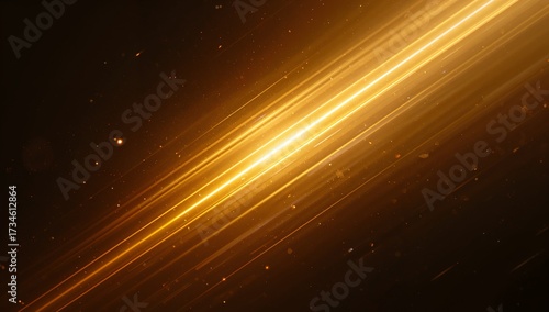 Dynamic golden light streaks with sparkling particles create an energetic, celebratory, and abstract background perfect for award ceremonies or futuristic themes.