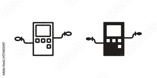 Dialysis icons in line stroke outline art and clip art