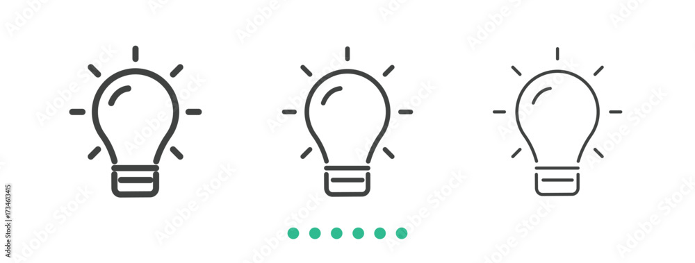Photography Light blub icon. Thin line icon vector
